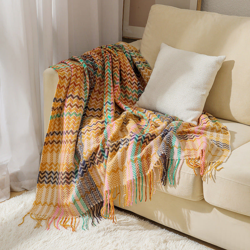 Couverture à Motifs Géométriques Confortable pour Intérieur 0