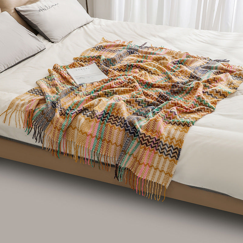 Couverture à Motifs Géométriques Confortable pour Intérieur 4