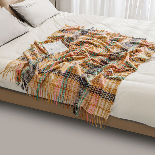 Couverture à Motifs Géométriques Confortable pour Intérieur 4