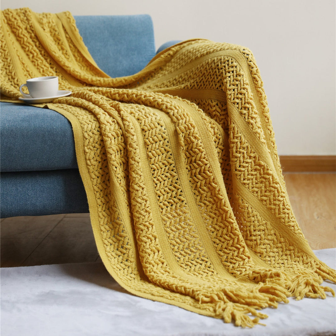Couverture à franges pour femme style artisanal 10