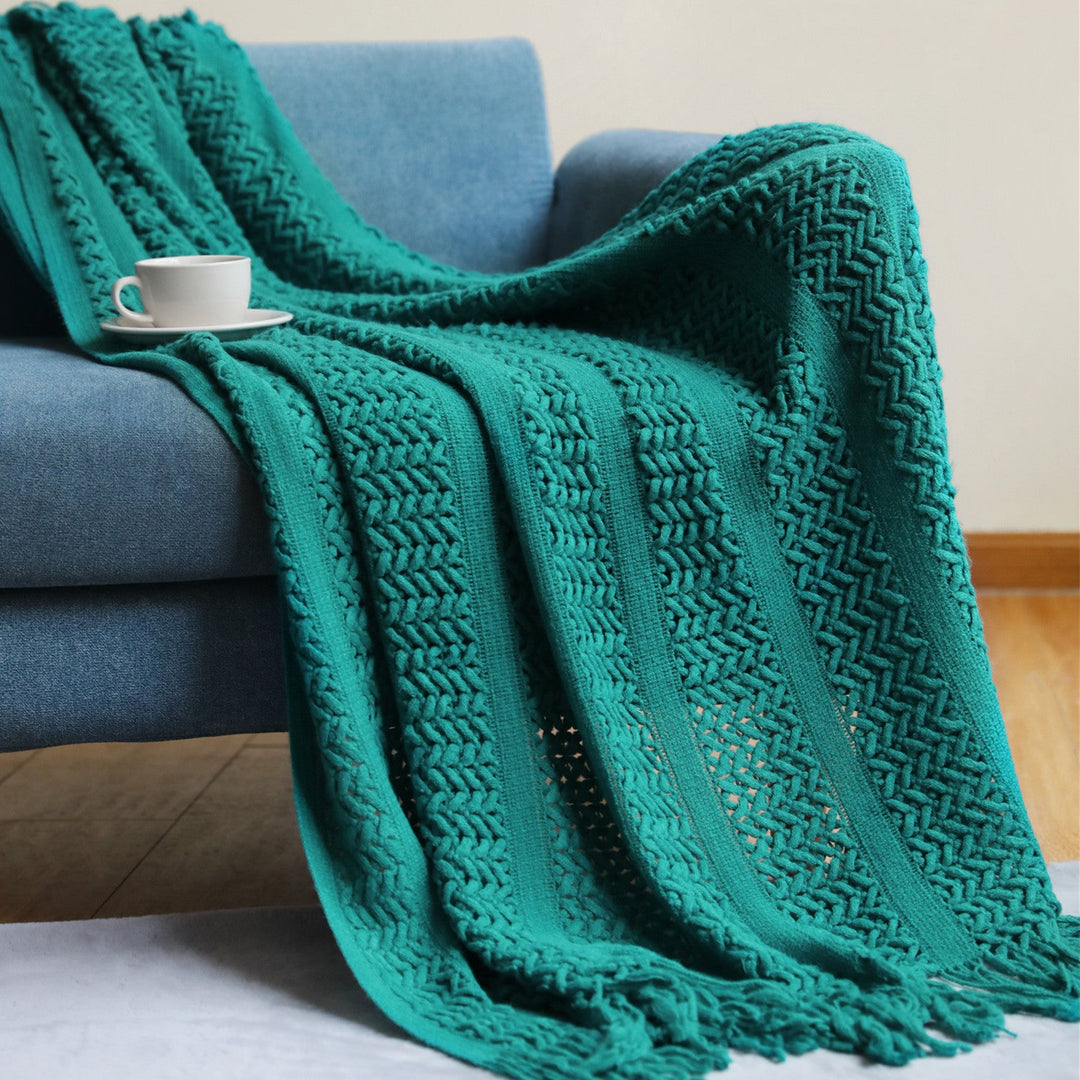 Couverture à franges pour femme style artisanal 12