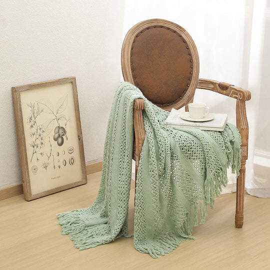 Couverture à franges pour femme style artisanal 13