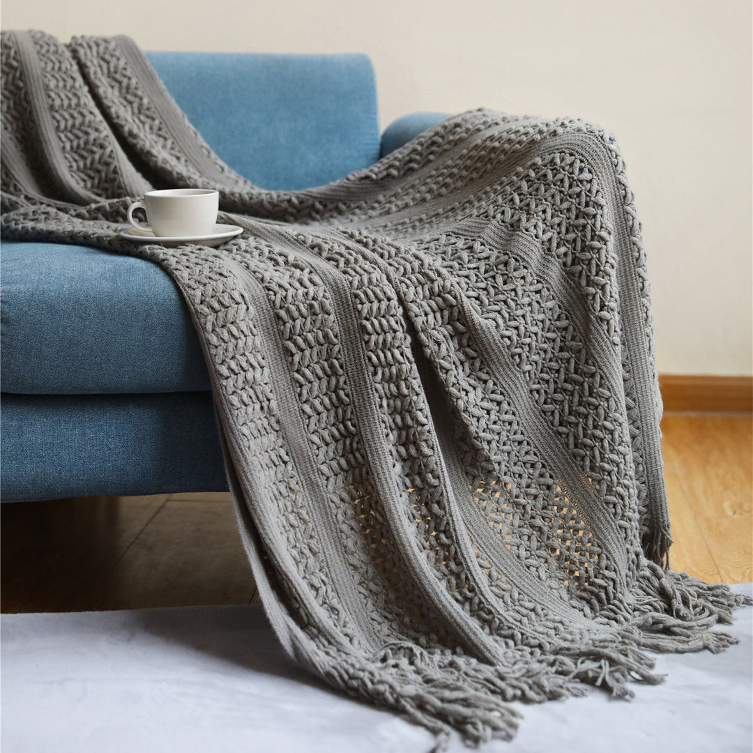Couverture à franges pour femme style artisanal 3