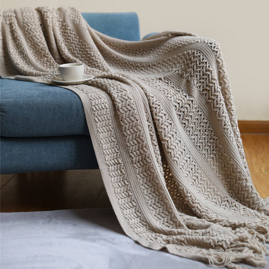 Couverture à franges pour femme style artisanal 5
