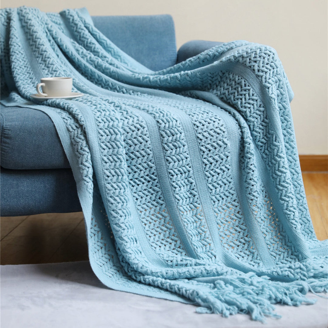 Couverture à franges pour femme style artisanal 6