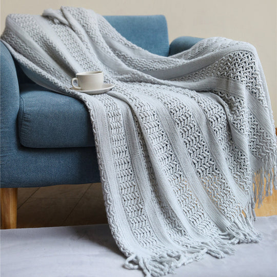 Couverture à franges pour femme style artisanal 7