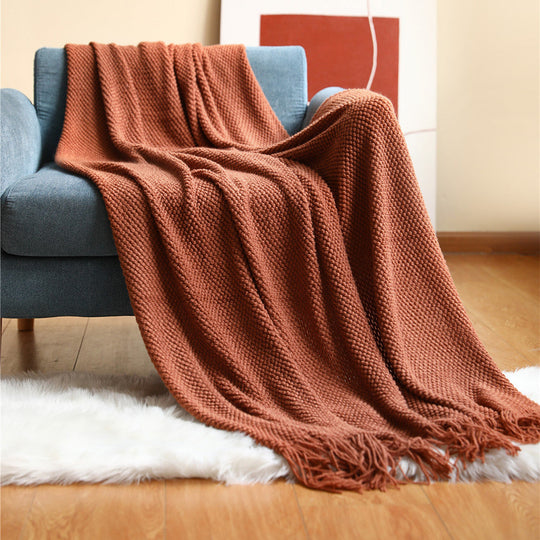 Couverture à franges texturée pour intérieur confortable 10