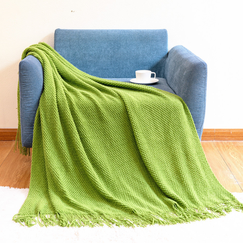 Couverture à franges texturée pour intérieur confortable 12