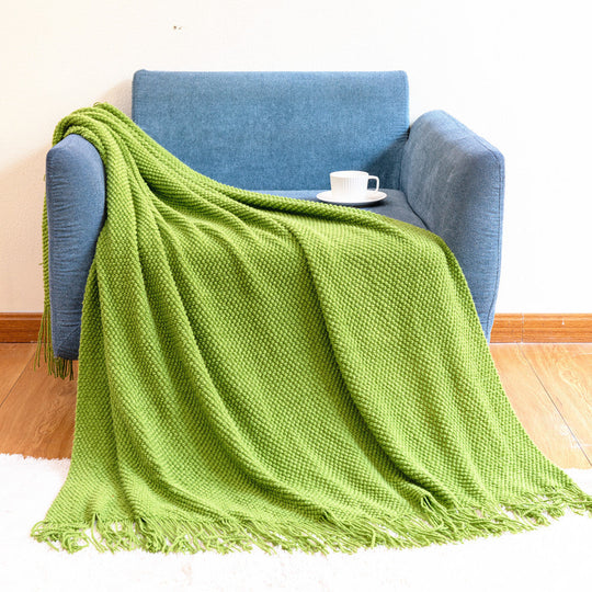Couverture à franges texturée pour intérieur confortable 12