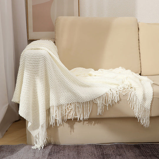 Couverture à franges texturée pour intérieur confortable 15