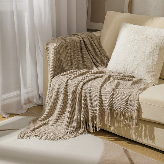 Couverture à franges texturée pour intérieur confortable 7