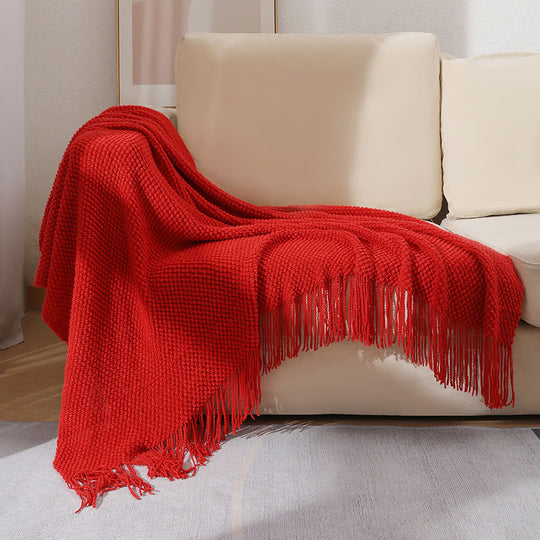 Couverture à franges texturée pour intérieur confortable 9