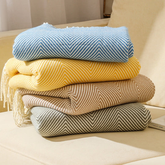 Couverture à motif chevrons pour femme style contemporain 1