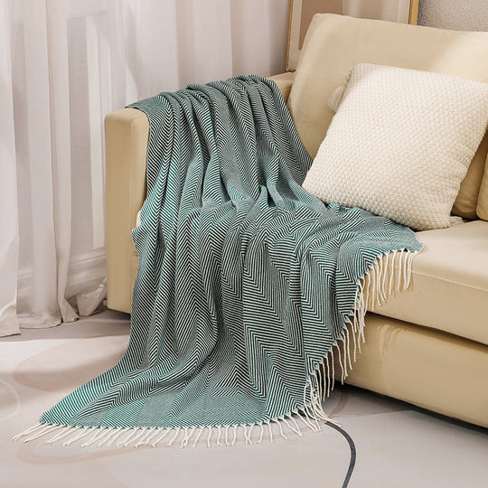 Couverture à motif chevrons pour femme style contemporain 6