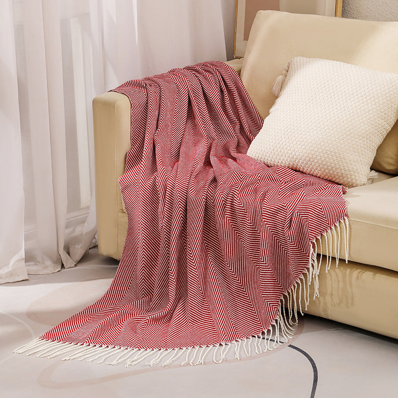 Couverture à motif chevrons pour femme style contemporain 7