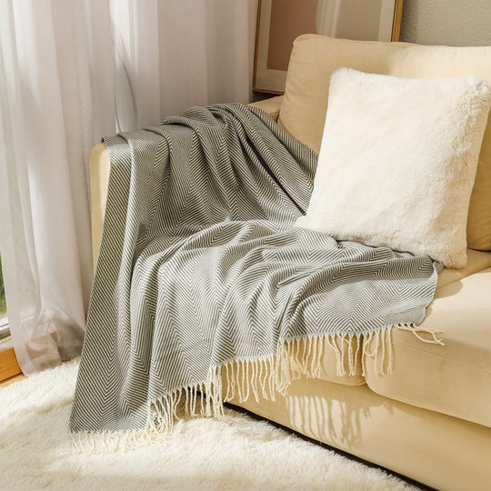 Couverture à motif chevrons pour femme style contemporain 8