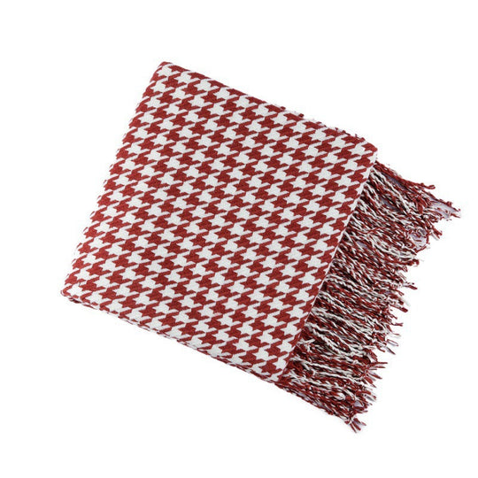 Couverture à motif pied-de-poule pour femme style classique 6