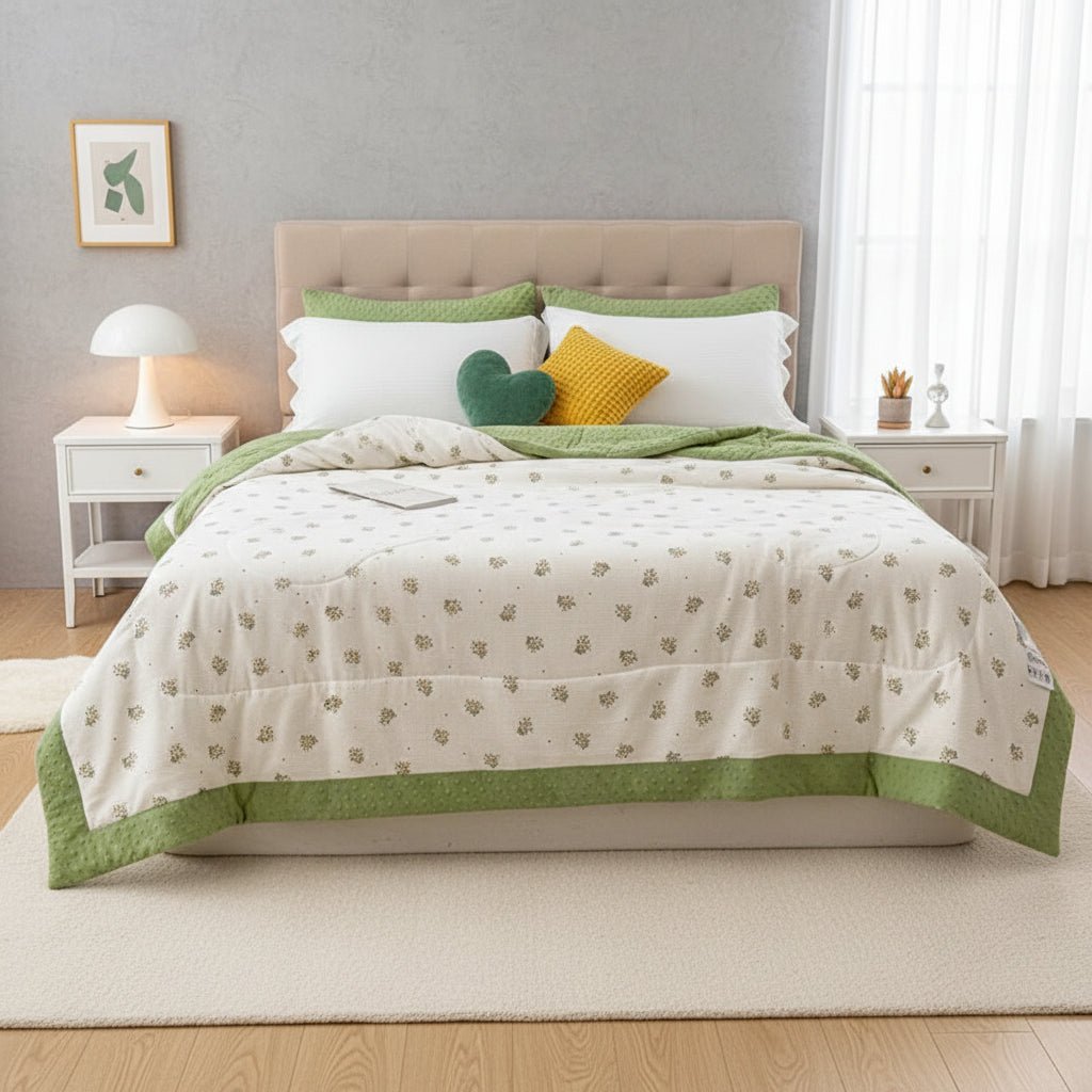 Couverture d'Été Légère Motif Floral pour Chambre à Coucher 1