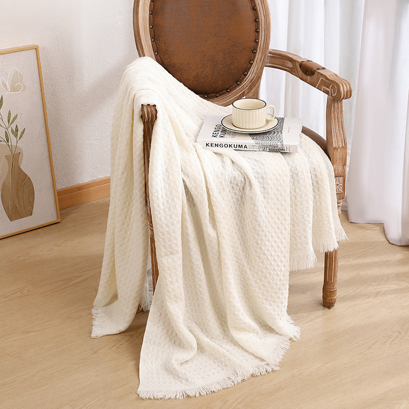 Couverture en tricot texturé pour femme style confortable 0