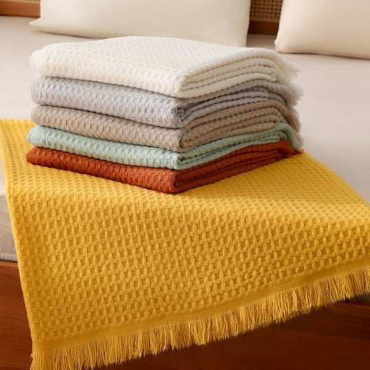 Couverture en tricot texturé pour femme style confortable 1