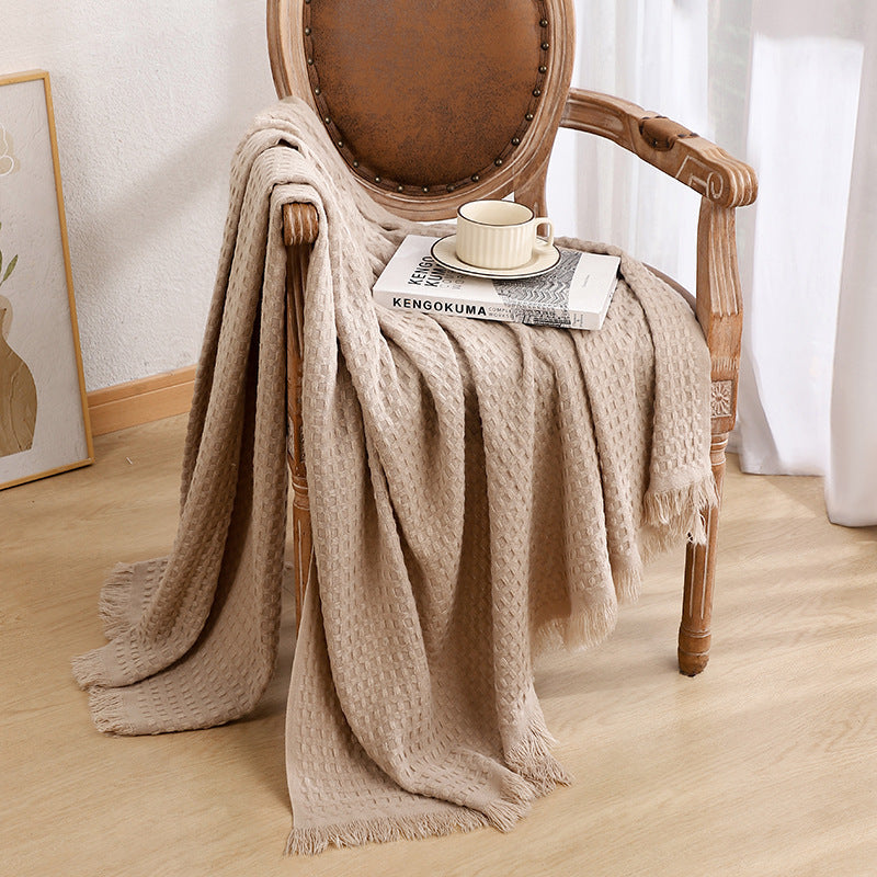 Couverture en tricot texturé pour femme style confortable 10