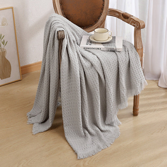 Couverture en tricot texturé pour femme style confortable 6