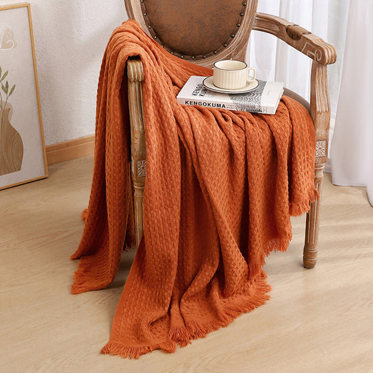 Couverture en tricot texturé pour femme style confortable 7