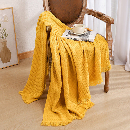 Couverture en tricot texturé pour femme style confortable 8