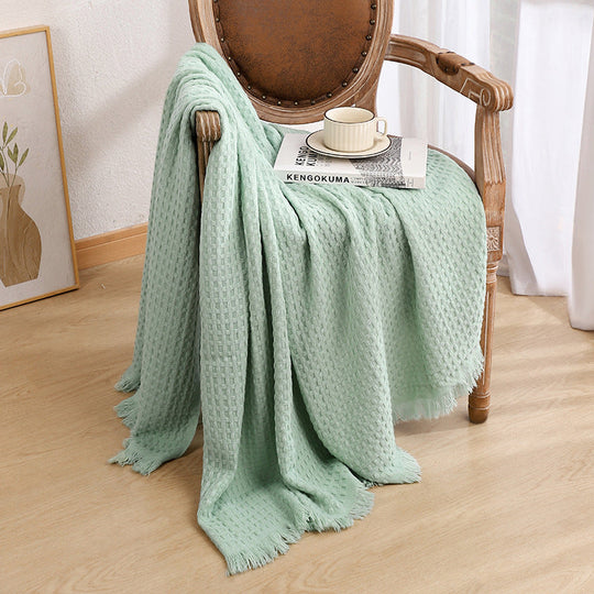 Couverture en tricot texturé pour femme style confortable 9