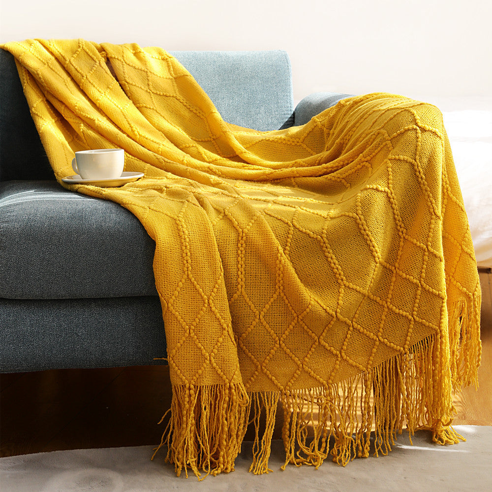 Couverture tissée texturée pour femme style contemporain 10