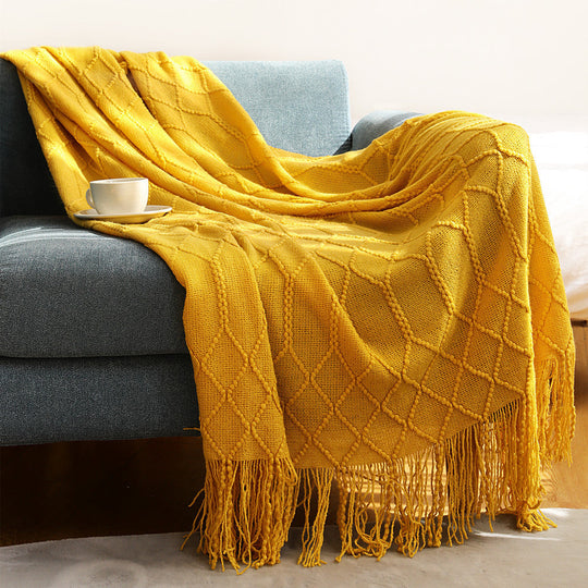 Couverture tissée texturée pour femme style contemporain 10