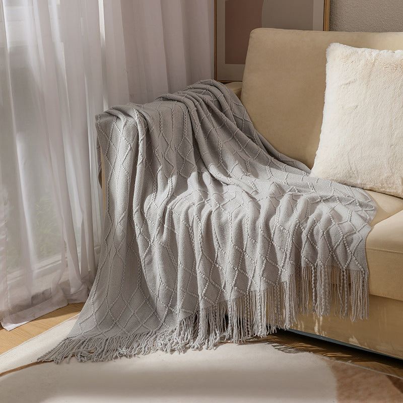 Couverture tissée texturée pour femme style contemporain 11