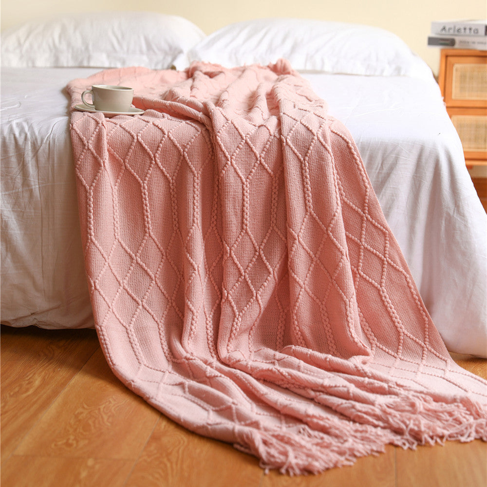 Couverture tissée texturée pour femme style contemporain 12