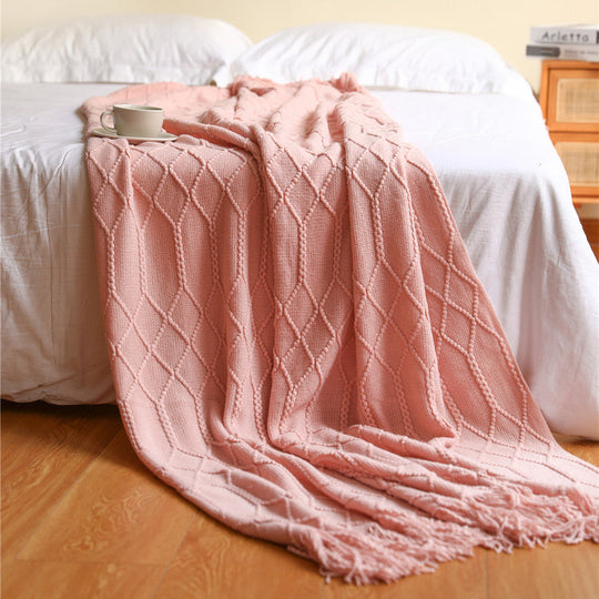 Couverture tissée texturée pour femme style contemporain 12