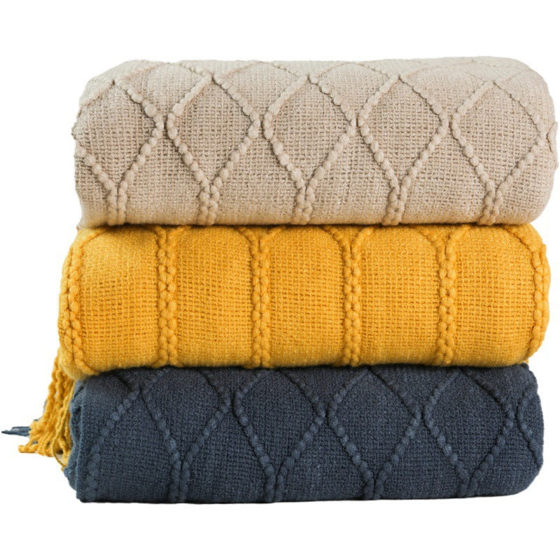 Couverture tissée texturée pour femme style contemporain 4