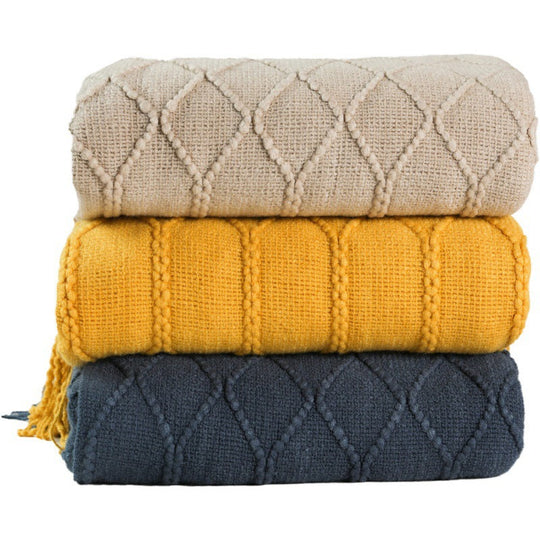 Couverture tissée texturée pour femme style contemporain 4