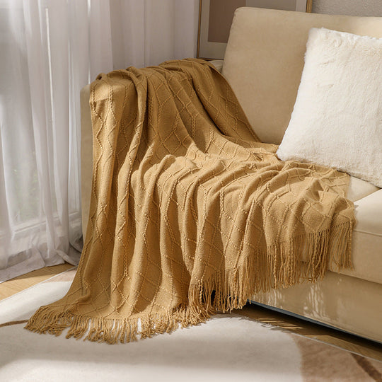 Couverture tissée texturée pour femme style contemporain 5