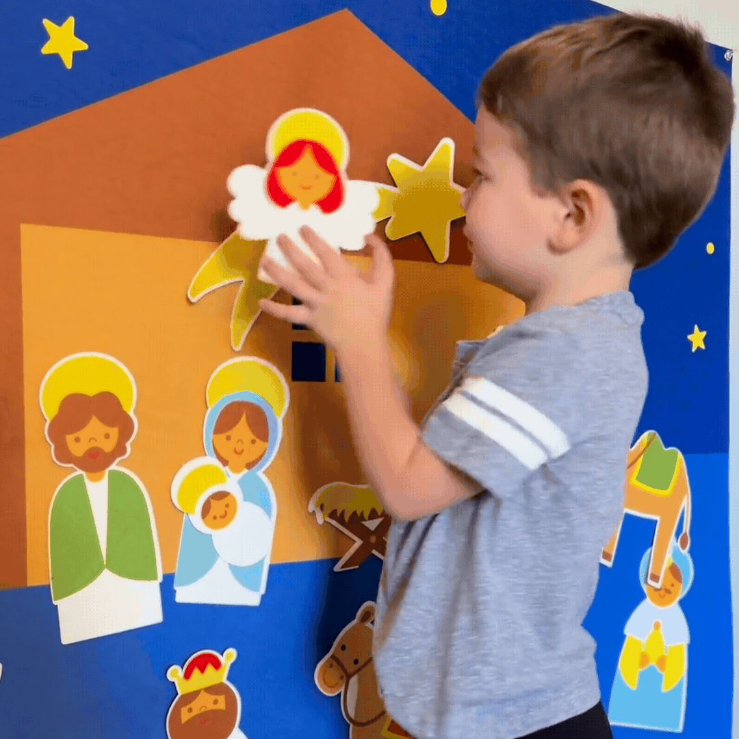 Crèche de Noël Interactive Feutrée pour Enfants 1