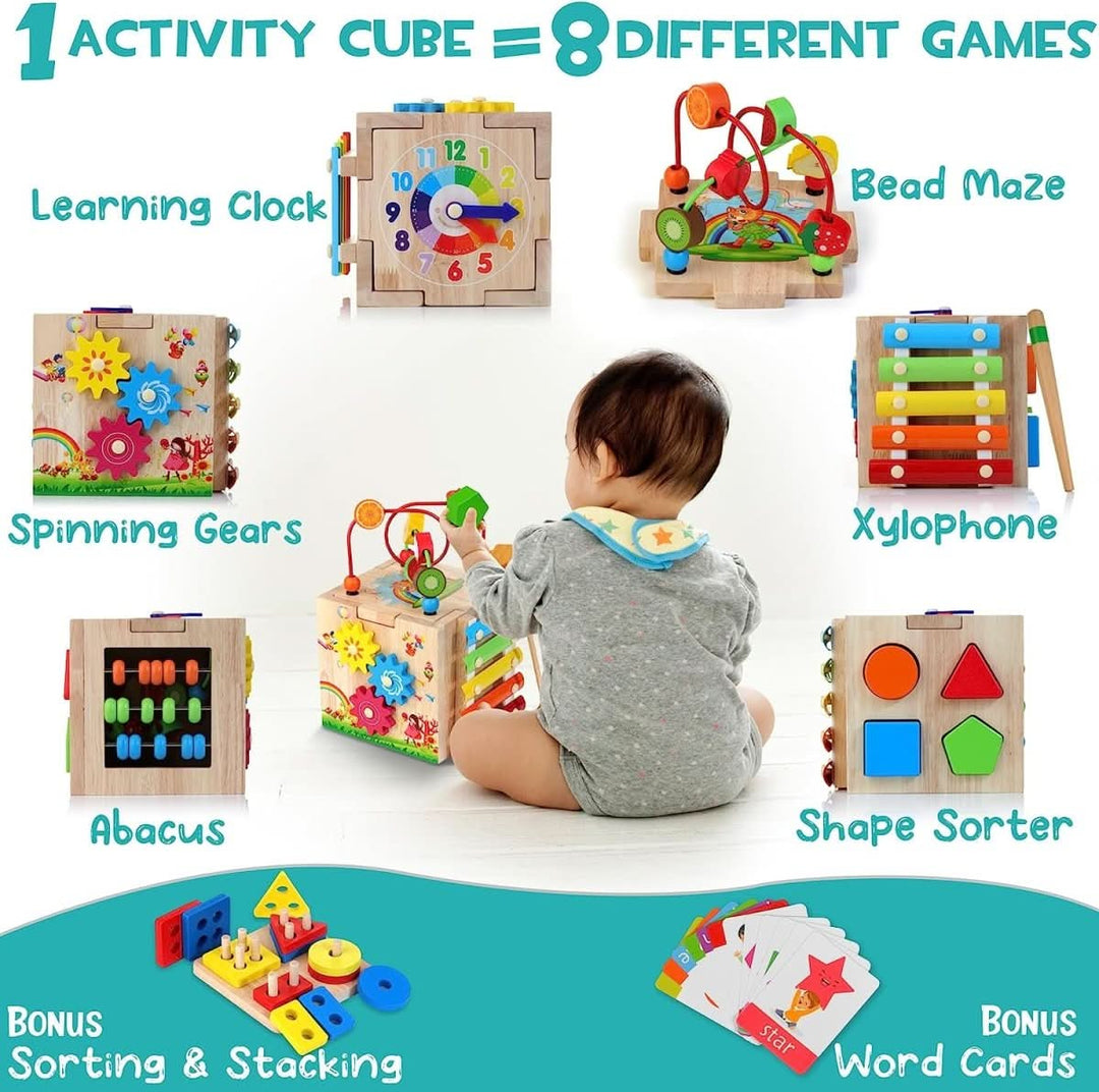 Cube d'Activités Multifonctionnel 8 en 1 pour Bébé 5