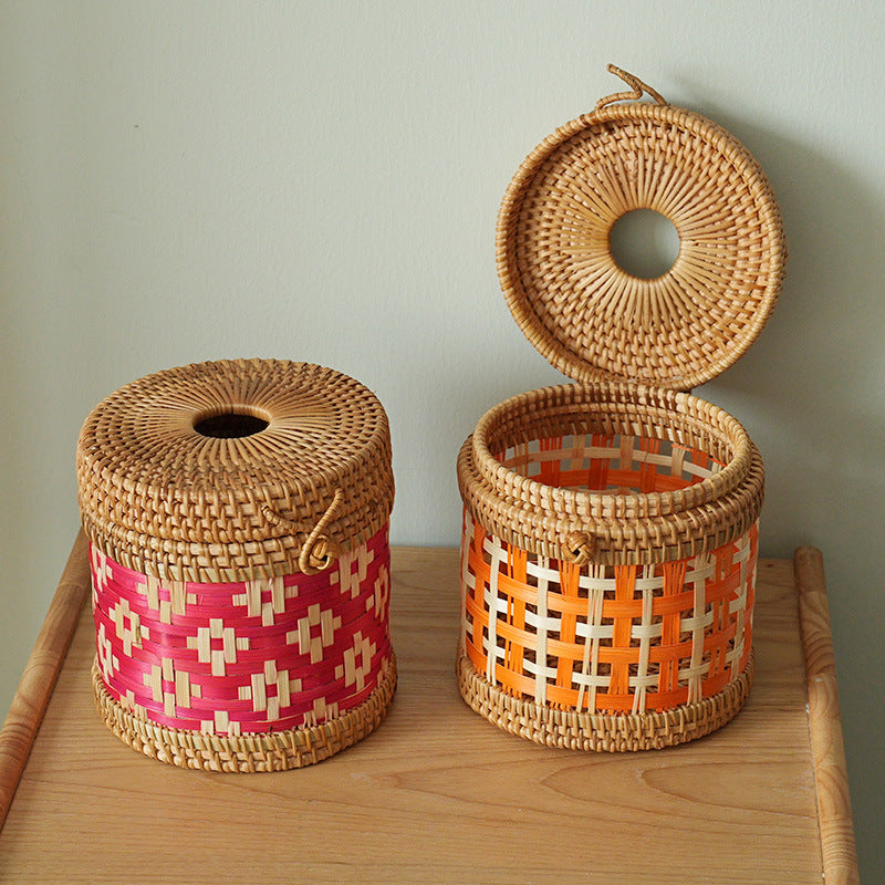 Cylindre de rangement mobile pour femmes avec design artisanal 2