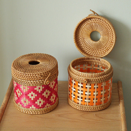 Cylindre de rangement mobile pour femmes avec design artisanal 2
