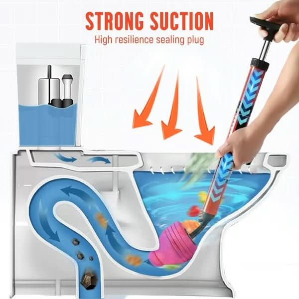 Déboucheur WC Haute Pression Multifonction pour Toilettes et Éviers 1