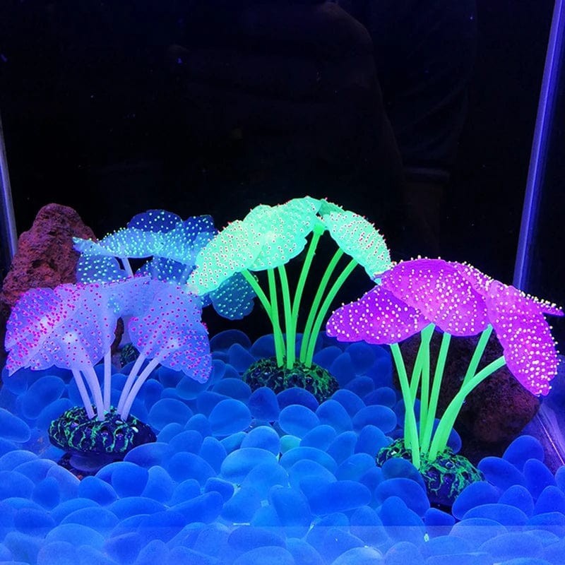 Décor d'Aquarium Fluorescent en Silicone pour Paysage Marin 3