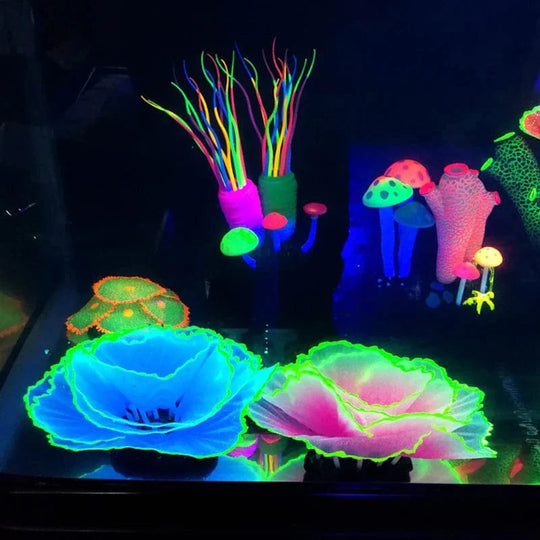 Décor d'Aquarium Fluorescent en Silicone pour Paysage Marin 5