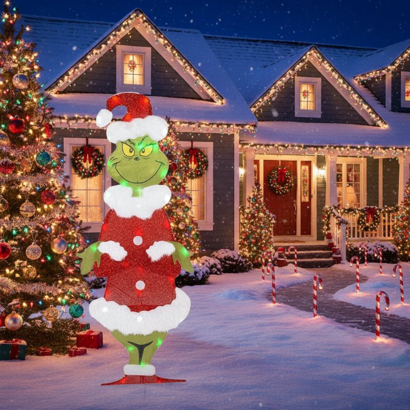 Décoration Jardin Grinch Festive avec Éclairage LED pour Extérieur 1