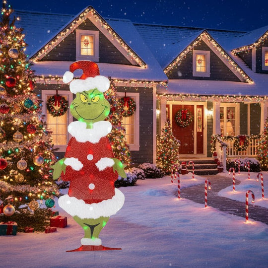 Décoration Jardin Grinch Festive avec Éclairage LED pour Extérieur 1