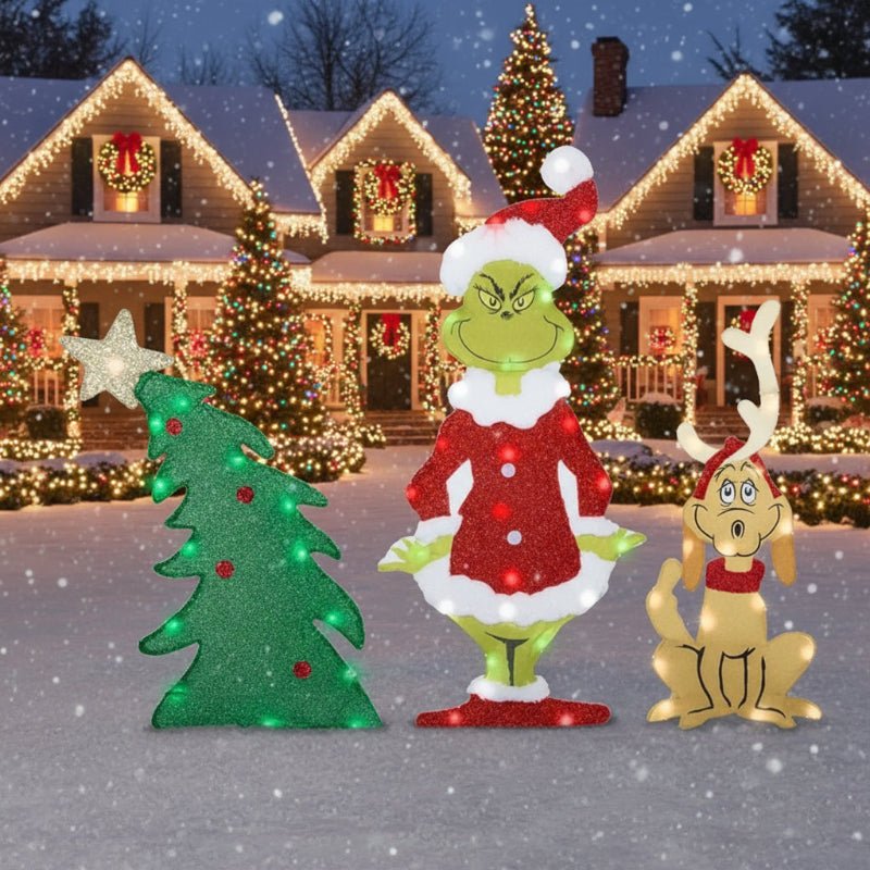 Décoration Jardin Grinch Festive avec Éclairage LED pour Extérieur 2