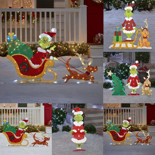 Décoration Jardin Grinch Festive avec Éclairage LED pour Extérieur 3
