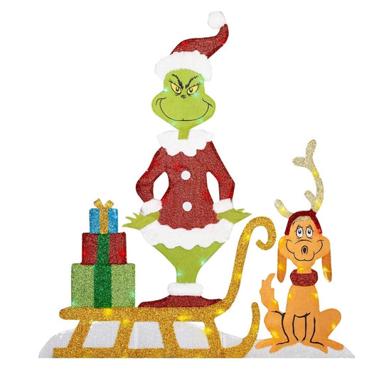Décoration Jardin Grinch Festive avec Éclairage LED pour Extérieur 6
