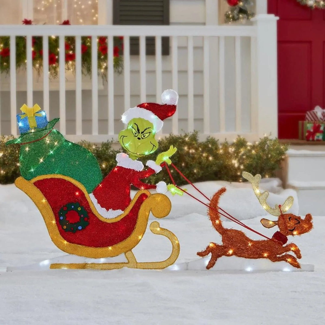 Décoration Jardin Grinch Festive avec Éclairage LED pour Extérieur 8